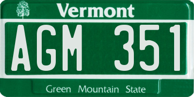 VT license plate AGM351