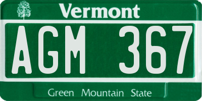 VT license plate AGM367