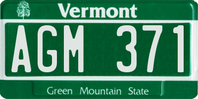 VT license plate AGM371