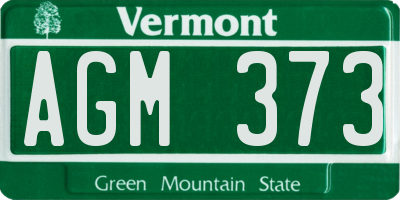 VT license plate AGM373