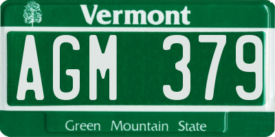 VT license plate AGM379