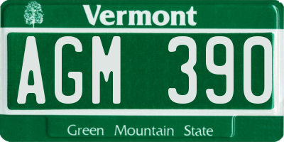 VT license plate AGM390
