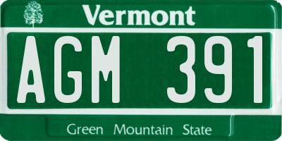 VT license plate AGM391