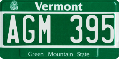 VT license plate AGM395