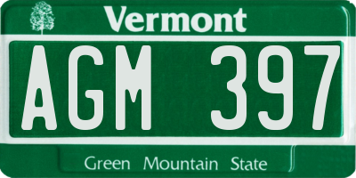 VT license plate AGM397