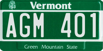 VT license plate AGM401