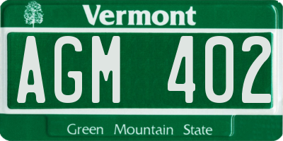 VT license plate AGM402