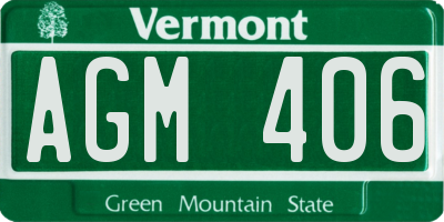 VT license plate AGM406