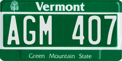 VT license plate AGM407