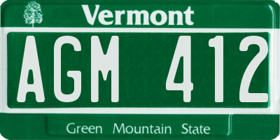 VT license plate AGM412