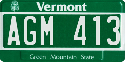 VT license plate AGM413