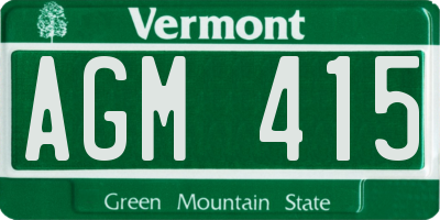 VT license plate AGM415