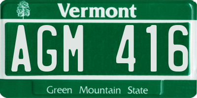 VT license plate AGM416