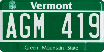 VT license plate AGM419
