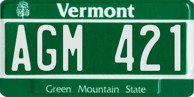 VT license plate AGM421