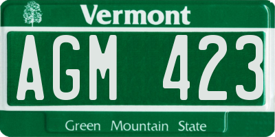 VT license plate AGM423