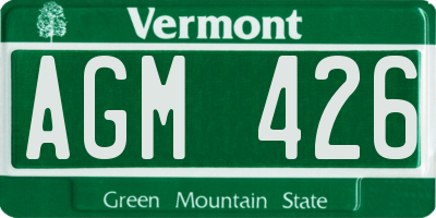 VT license plate AGM426