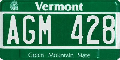 VT license plate AGM428