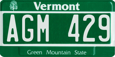VT license plate AGM429