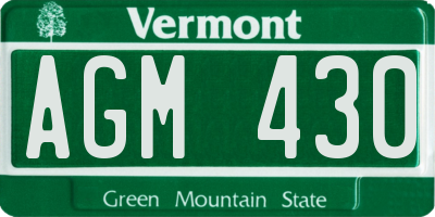 VT license plate AGM430
