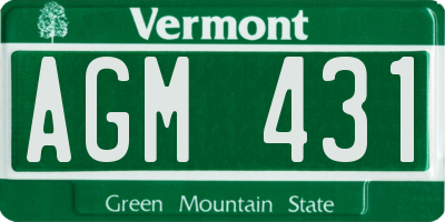 VT license plate AGM431