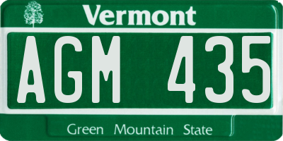 VT license plate AGM435