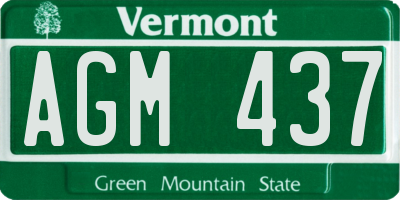 VT license plate AGM437