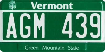 VT license plate AGM439