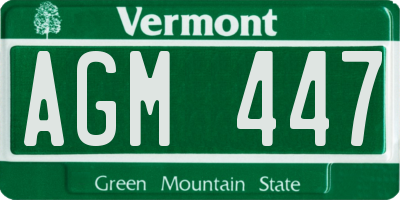 VT license plate AGM447