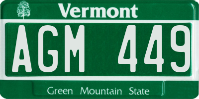VT license plate AGM449