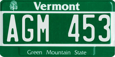 VT license plate AGM453