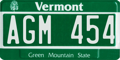 VT license plate AGM454