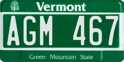 VT license plate AGM467