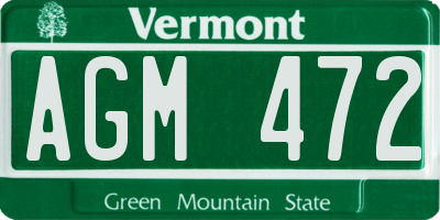 VT license plate AGM472