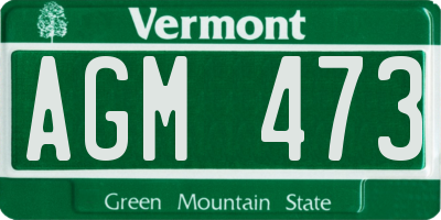 VT license plate AGM473