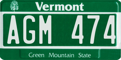 VT license plate AGM474