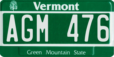 VT license plate AGM476