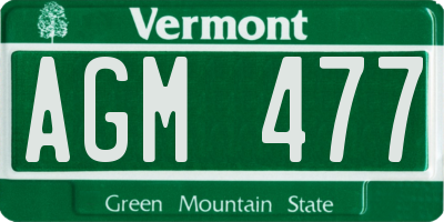VT license plate AGM477