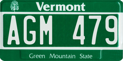 VT license plate AGM479