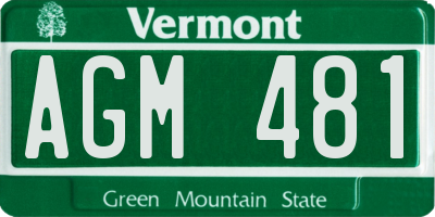 VT license plate AGM481