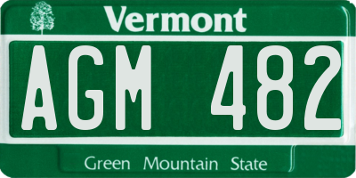 VT license plate AGM482