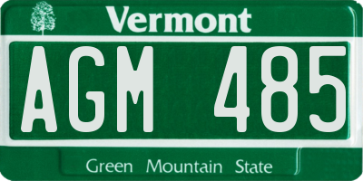 VT license plate AGM485