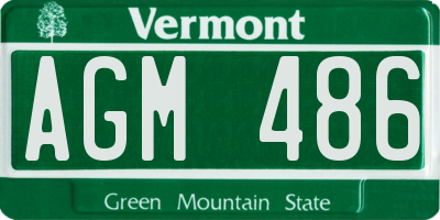 VT license plate AGM486