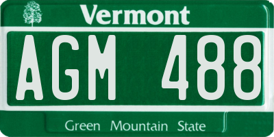 VT license plate AGM488