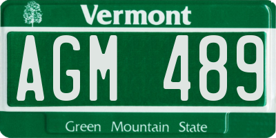 VT license plate AGM489