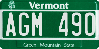VT license plate AGM490