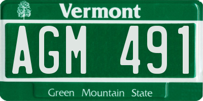 VT license plate AGM491