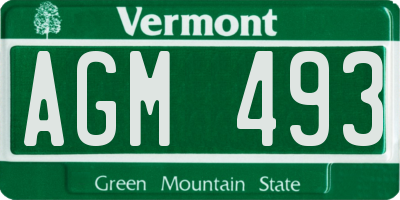 VT license plate AGM493