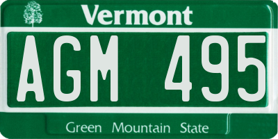 VT license plate AGM495