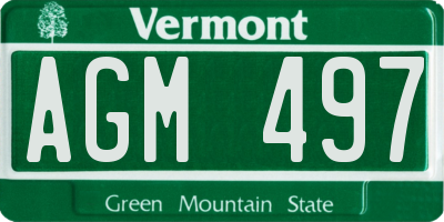 VT license plate AGM497